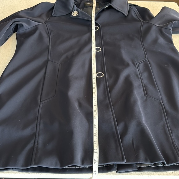 London Fog Collection Women's XXL Snap Navy Blue Raincoat-Detachable Hood Lined - Picture 14 of 14